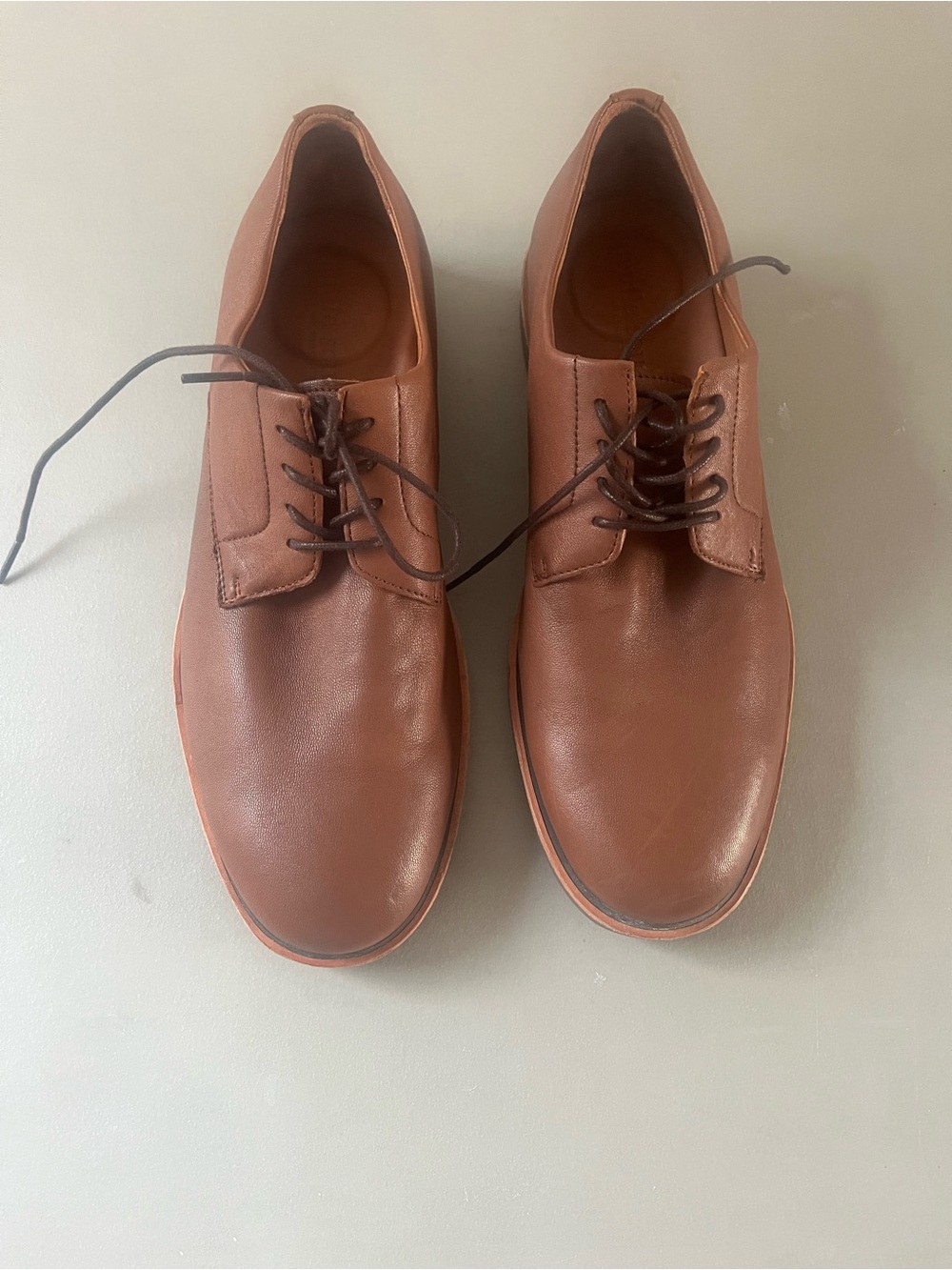 gentle souls Men's Tan Brown Leather Derby Oxfords